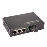 10/100M Singlemode Ethernet Fiber Media Converter 3*UTP + 1*SMF Port
