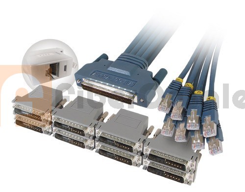 Cisco CAB-OCTAL-9DTE CAB-OCTAL-ASYNC Cable and 8 RJ45 to DB9 Female Adapters