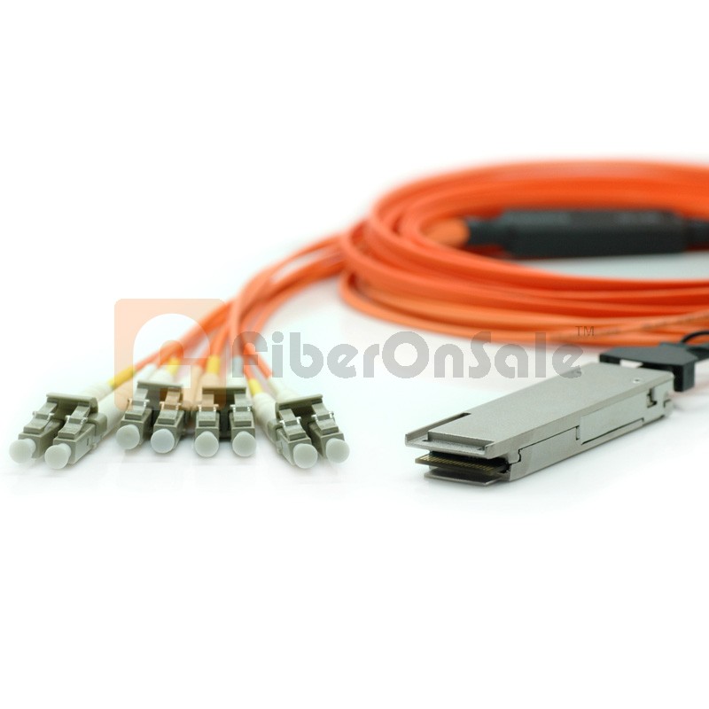 100M(328.08ft) 40GBASE QSFP+ to LC Connector(8) Breakout Active Optical Cable