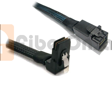 HD MiniSAS SFF-8643 to MiniSAS SFF-8087(90°Angle) internal cable 0.5Meter