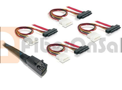 HD MiniSAS SFF-8643 to 4x SAS 29pin (SFF-8482) Internal cable assemblies 0.5 Meter