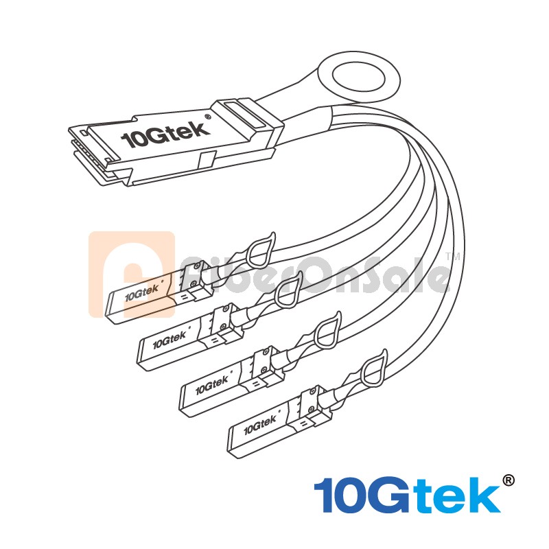 100G QSFP28 to 4x 25G SFP28 Copper Breakout Cable, 2-Meter