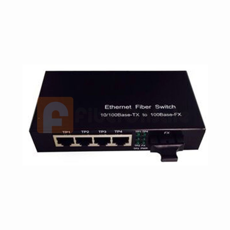 COV-SF05A-S-25, 10/100M Ethernet Singlemode Fiber Converter, (4*UTP + 1*SMF Port)