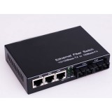10/100M Ethernet Fiber Media Converter 3*UTP +1*MMF Port +1*SMF Port